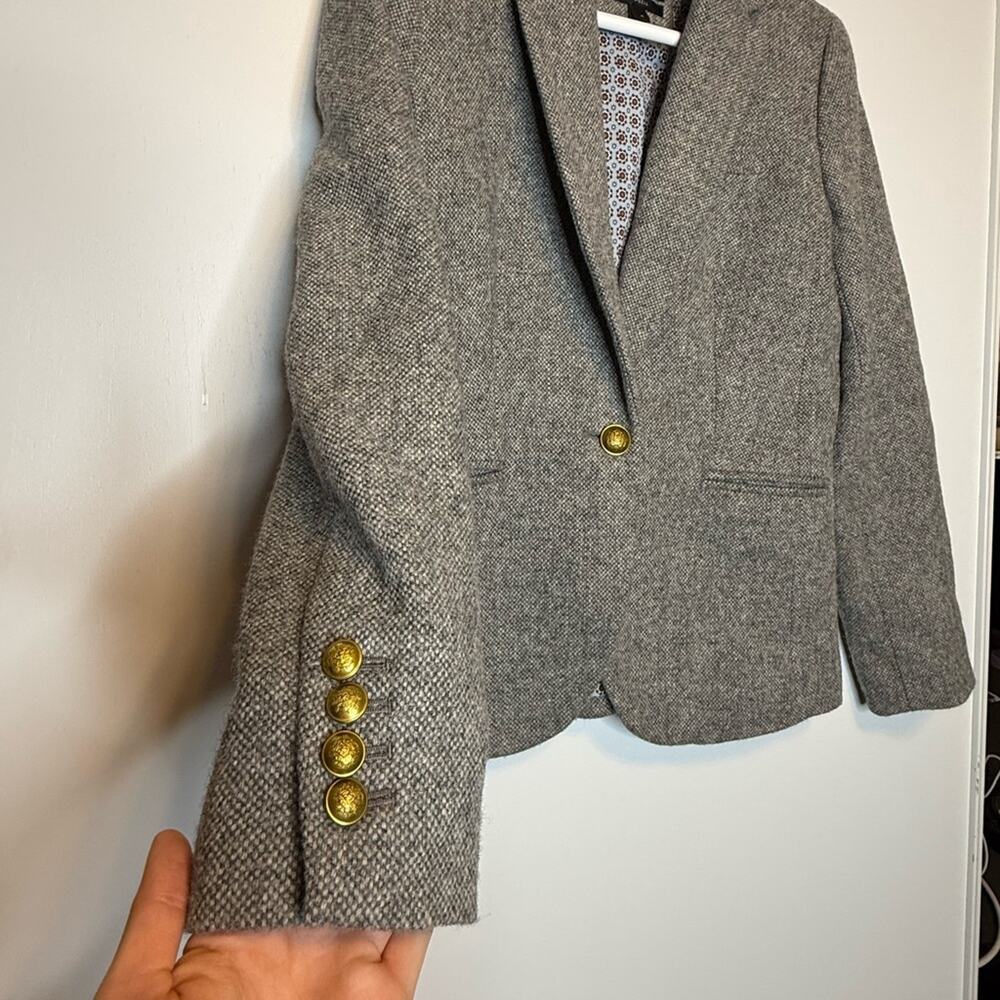RARE J.Crew Campbell Donegal Blazer Wool Heather Graphite Sz 4 - Picture 7 of 16